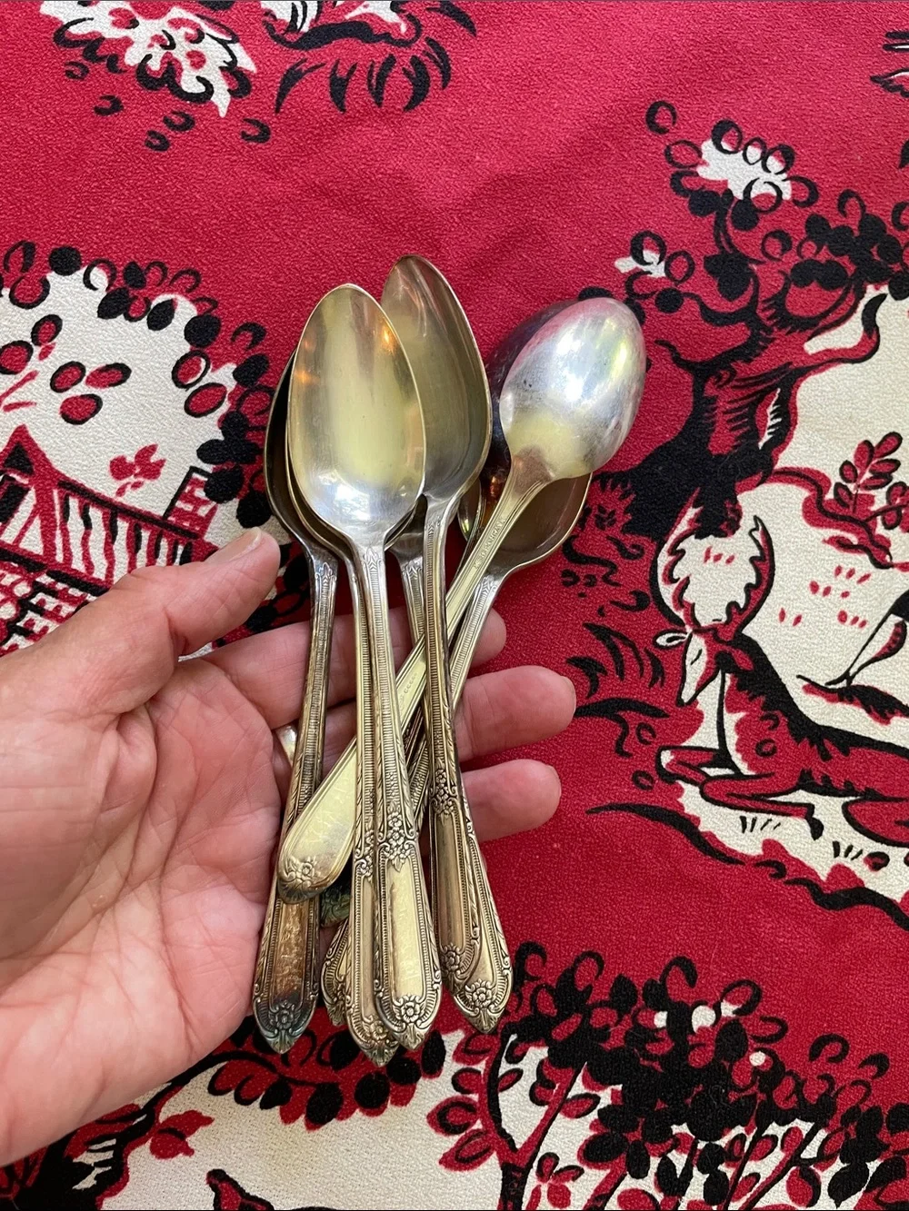 Set of 8 antique William Rogers silver spoons